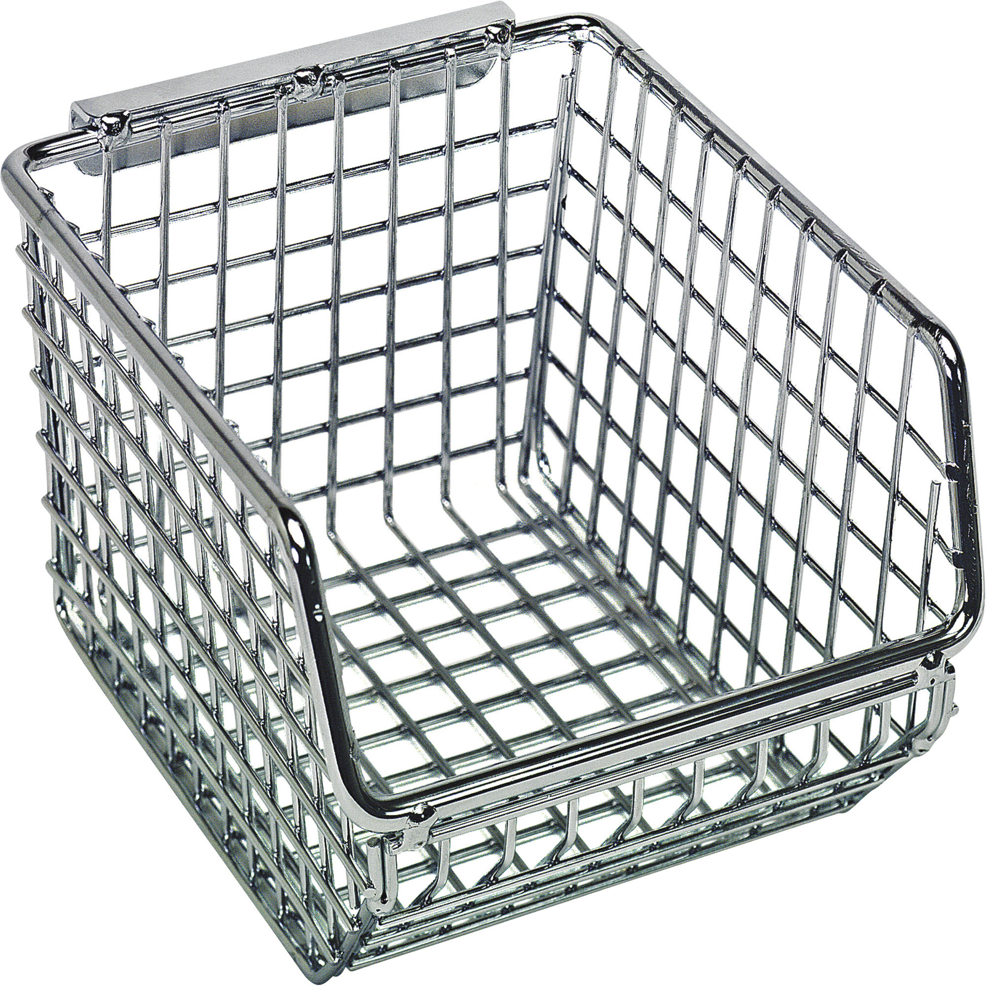 Quantum Wire Mesh Hanging/Stacking Bin,  4 1/4in.W x 5 1/4in.D x 3in.H, Pack of 20, Model# QMB510CCS